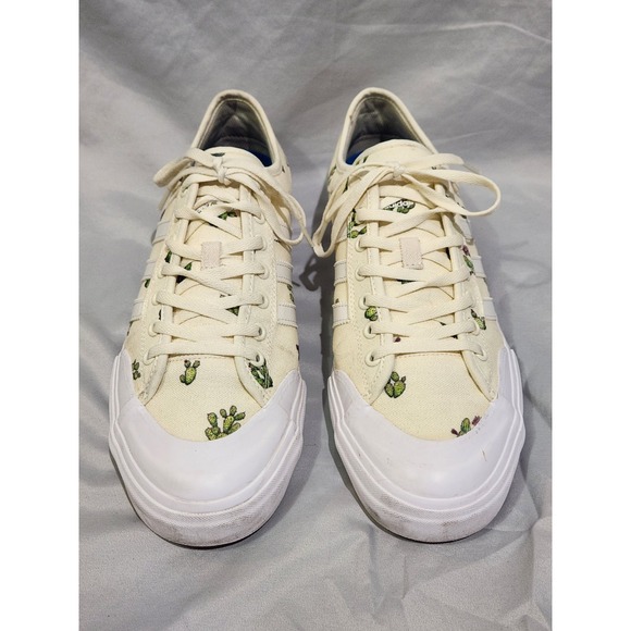 Adidas‎ Matchcourt Cactus Embroidered Skate Shoes Cream White Mens 10.5 - Picture 2 of 9